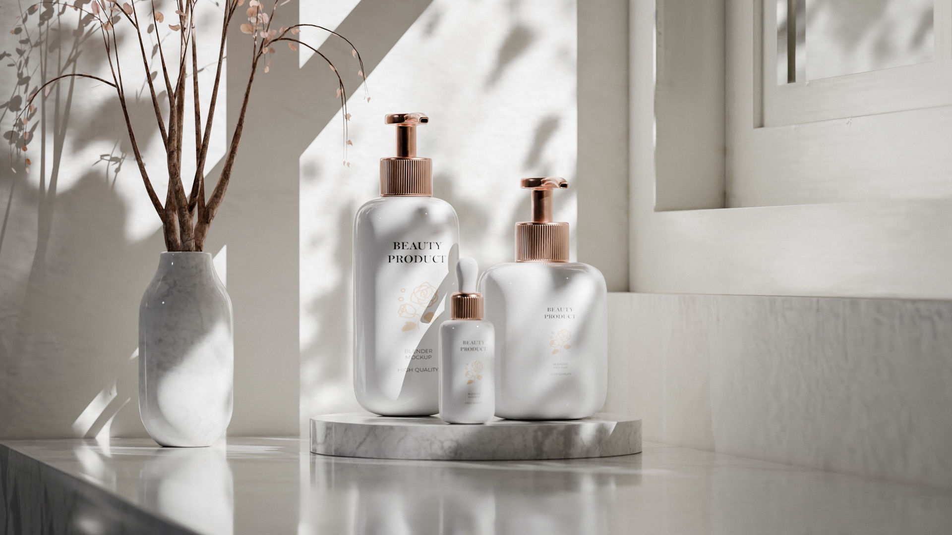 Luxury Beauty Product Mockup Low-poly 3D model_1