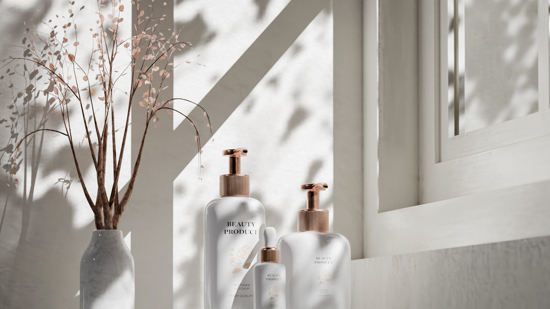 Luxury Beauty Product Mockup Low-poly 3D model_7