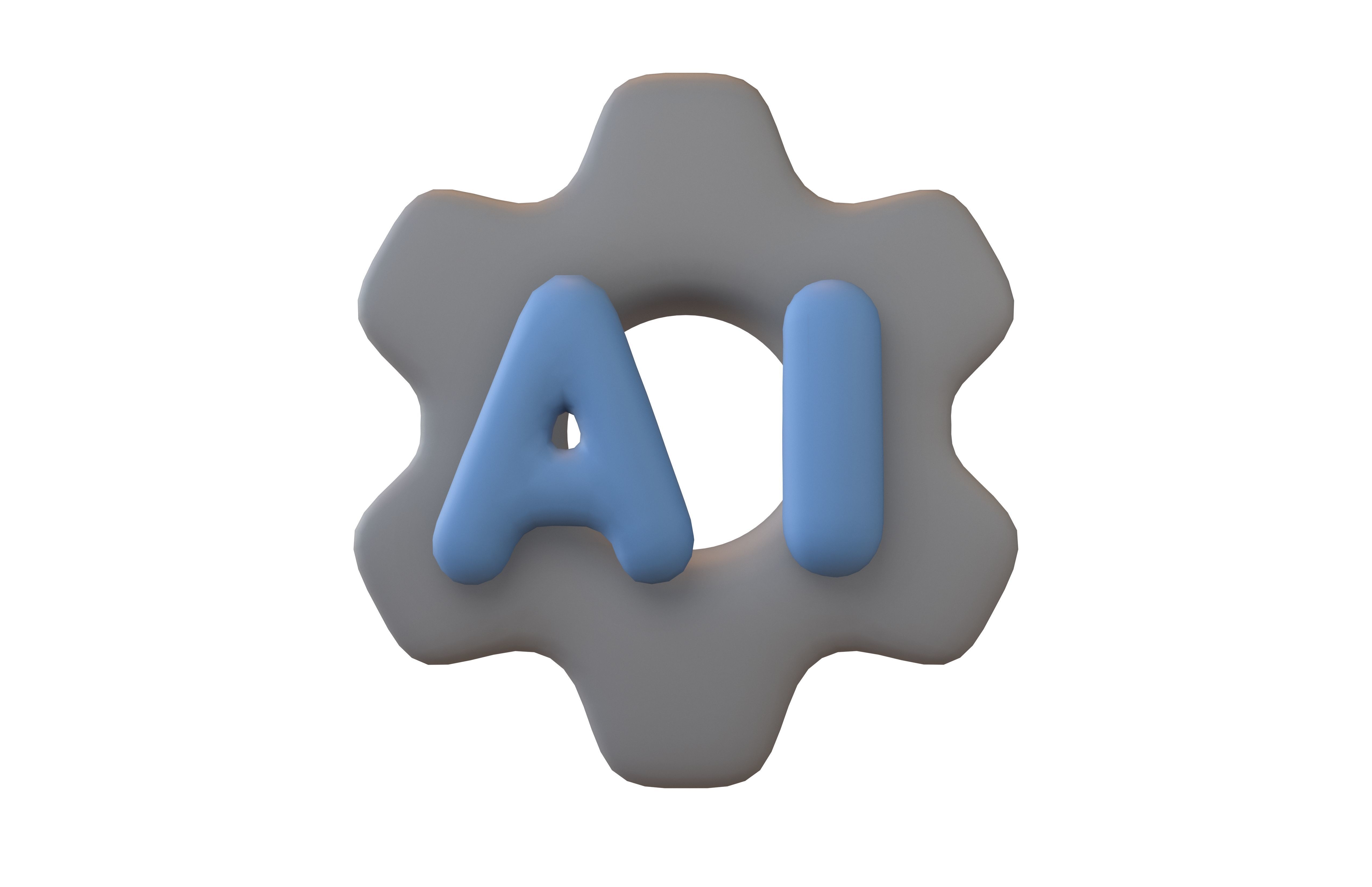 AI Setting Icon v1 001 Low-poly 3D model_1
