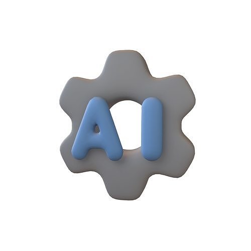 AI Setting Icon v1 001 Low-poly 3D model