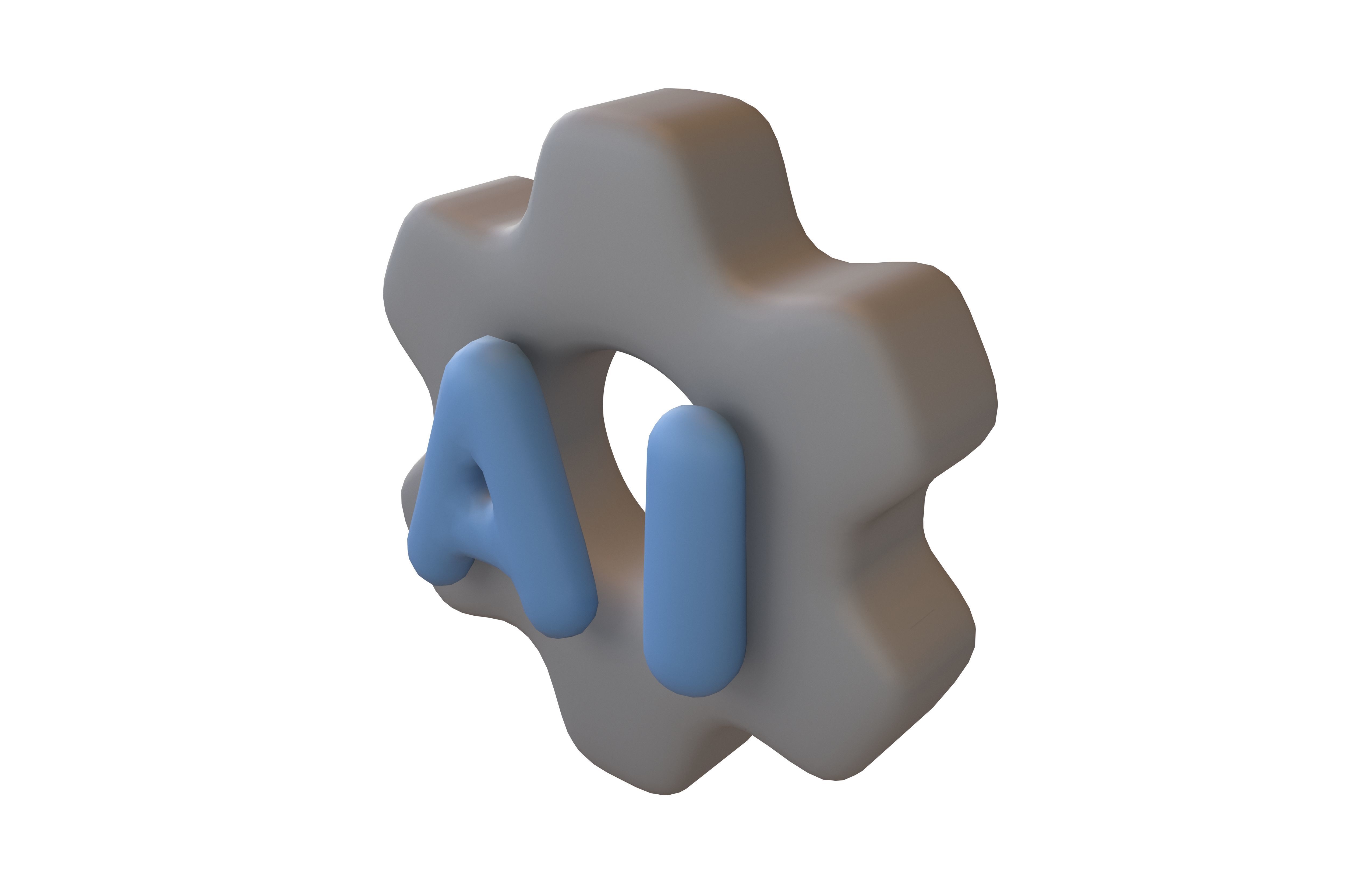 AI Setting Icon v1 001 Low-poly 3D model_2