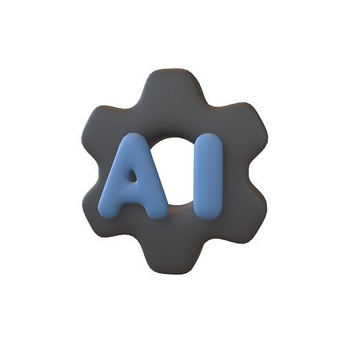 AI Setting Icon v1 002 Low-poly 3D model