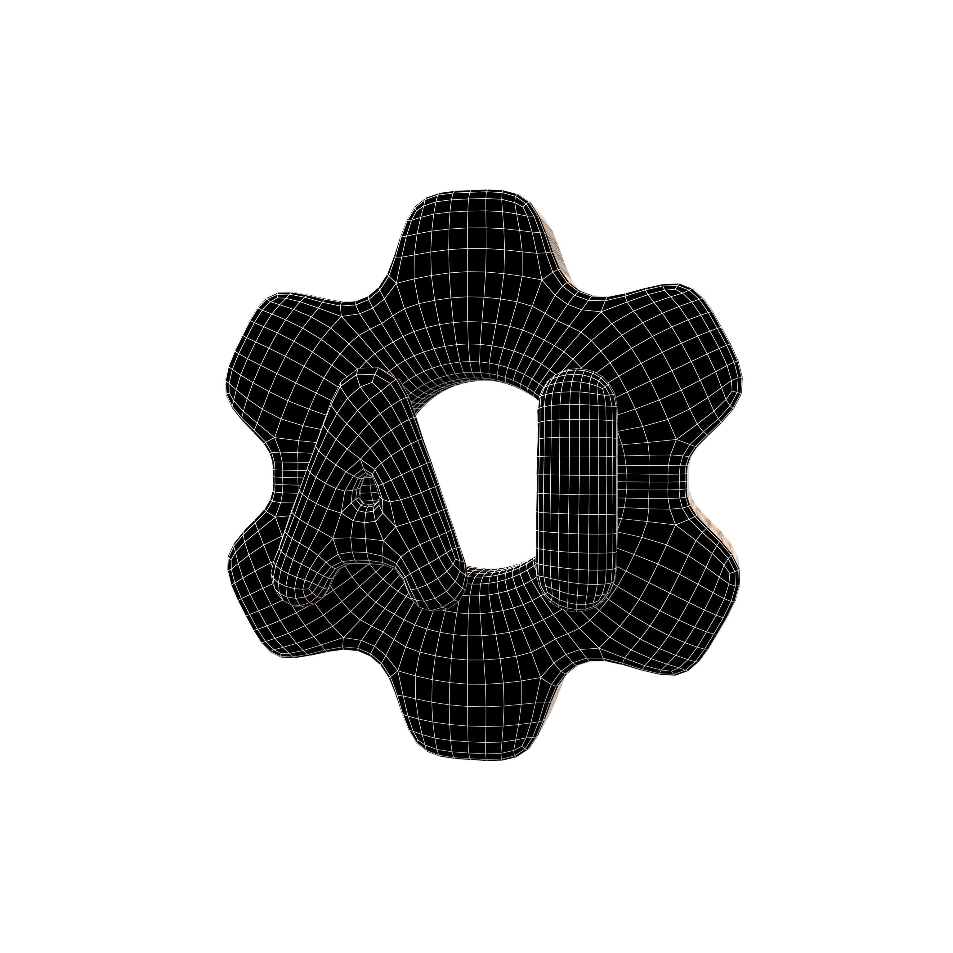 AI Setting Icon v1 002 Low-poly 3D model_4