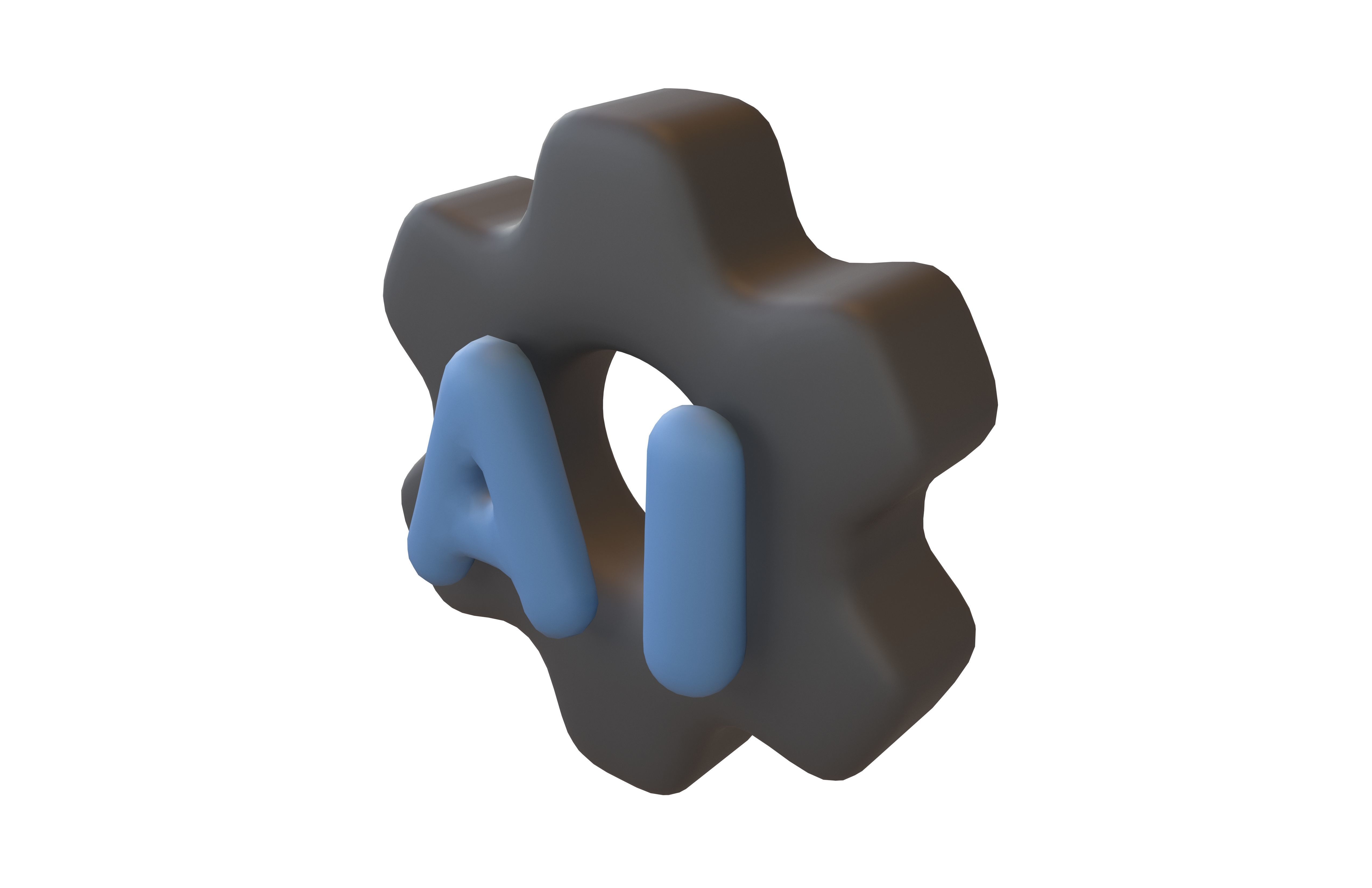 AI Setting Icon v1 002 Low-poly 3D model_1