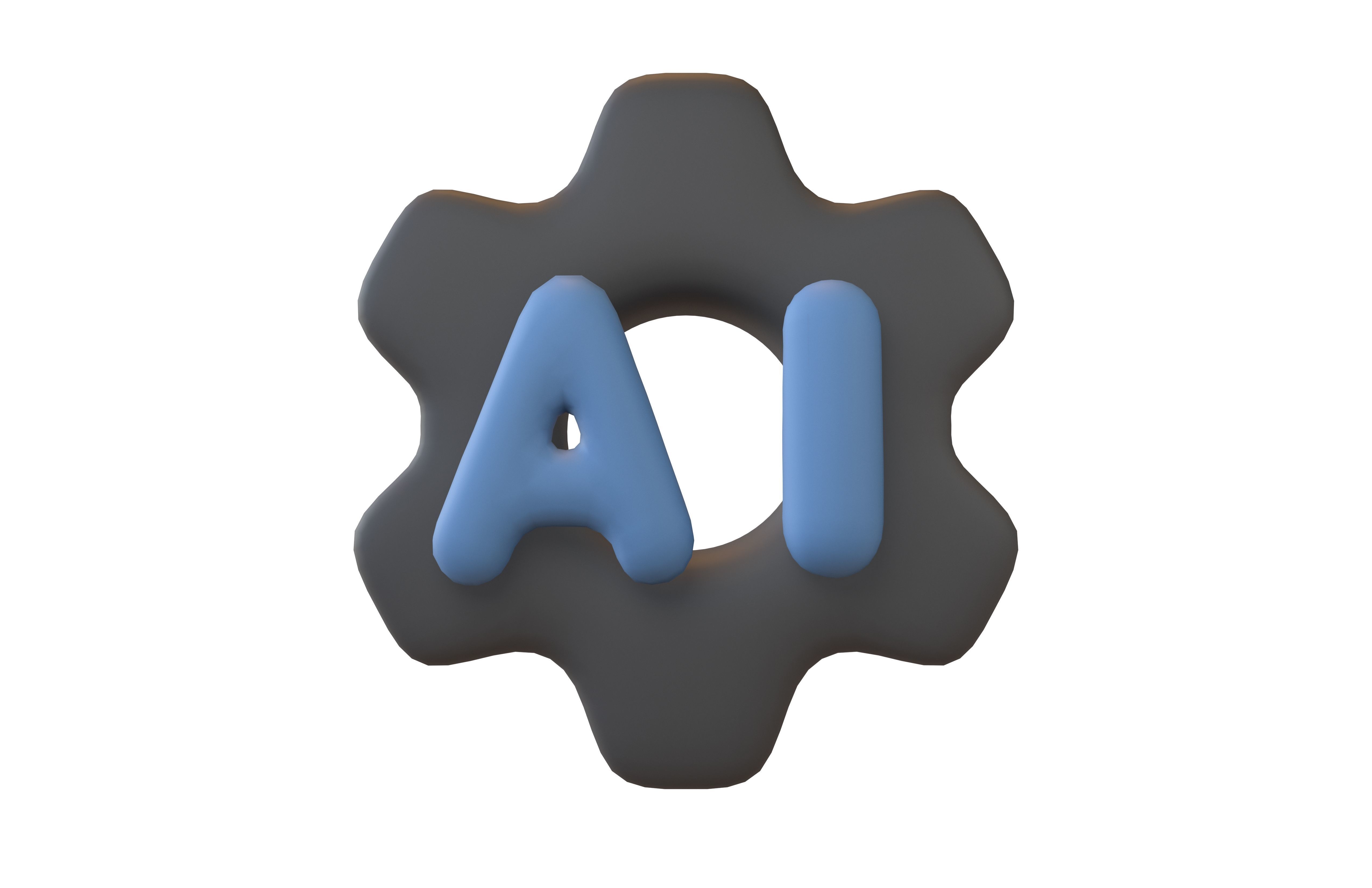 AI Setting Icon v1 002 Low-poly 3D model_2