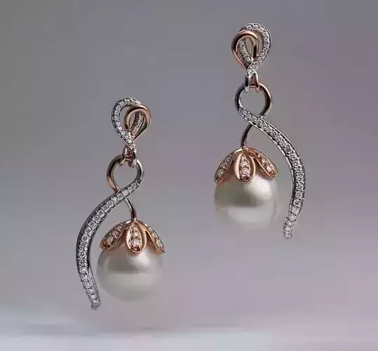 Pearl screw earrings