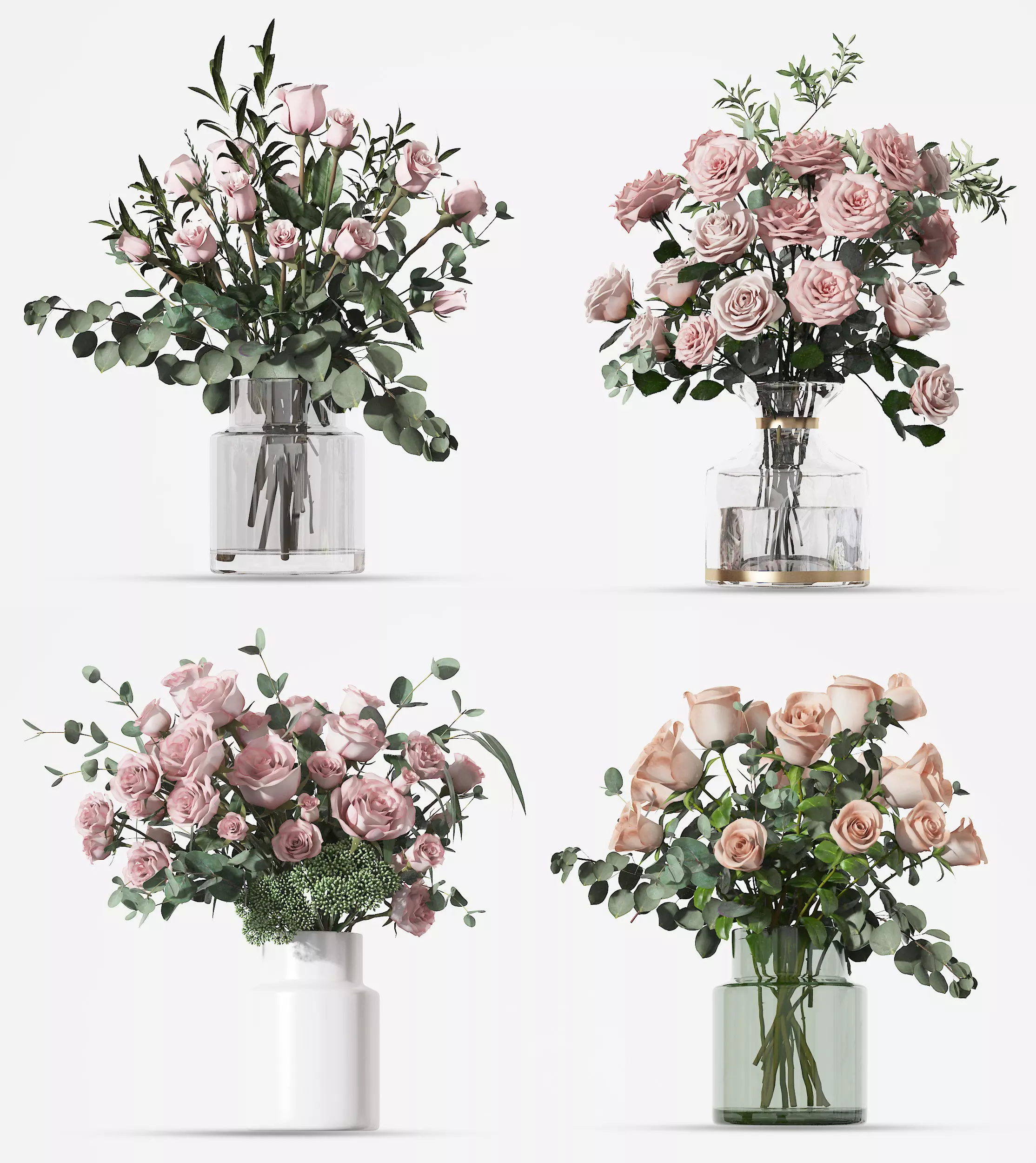 Flower vase Low-poly 3D model_0