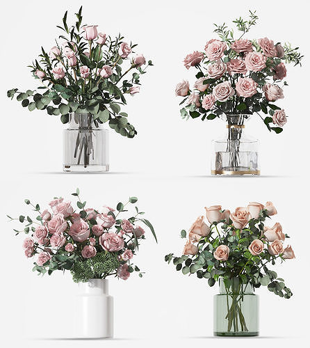Flower vase Low-poly 3D model