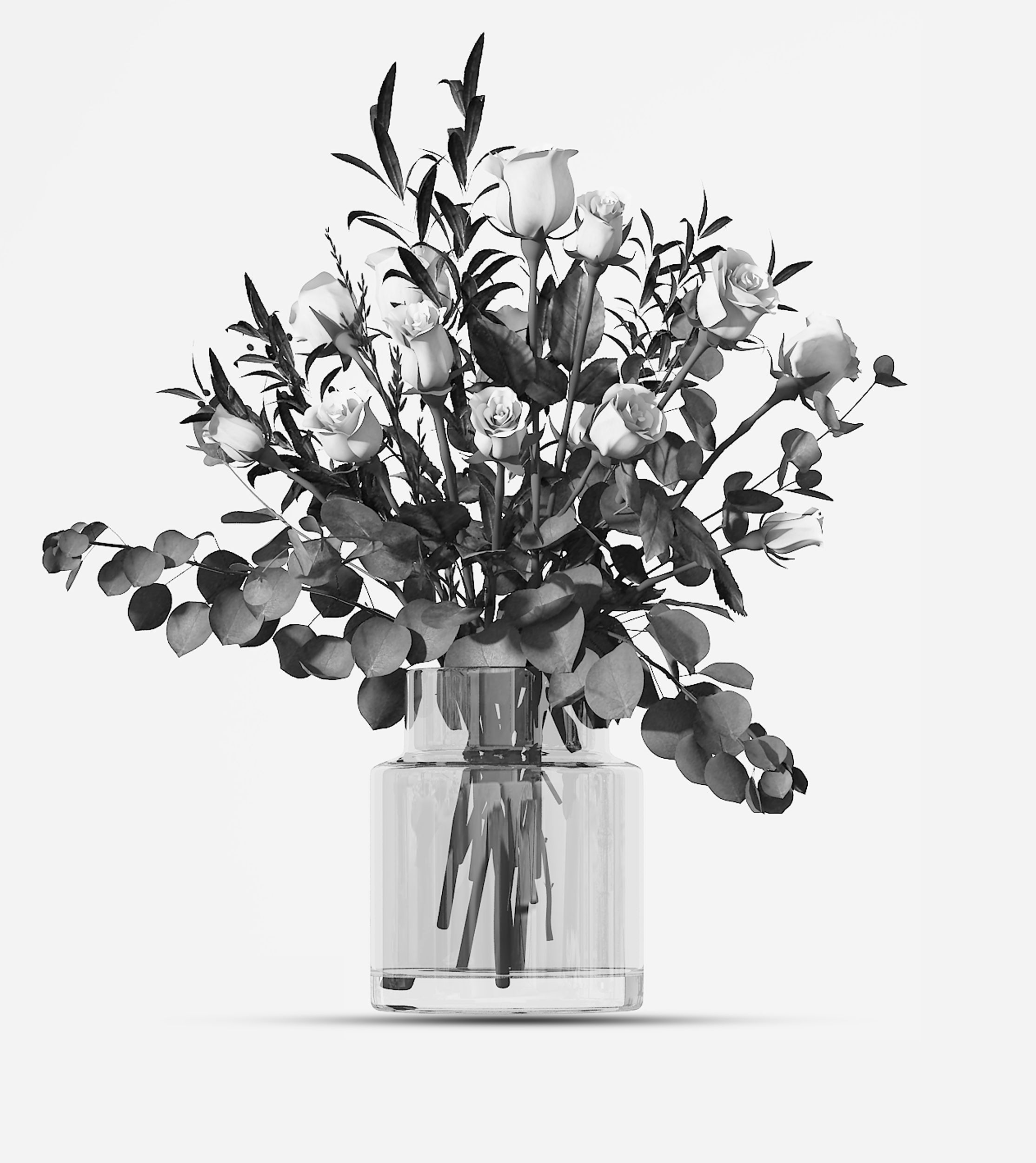 Flower vase Low-poly 3D model_8