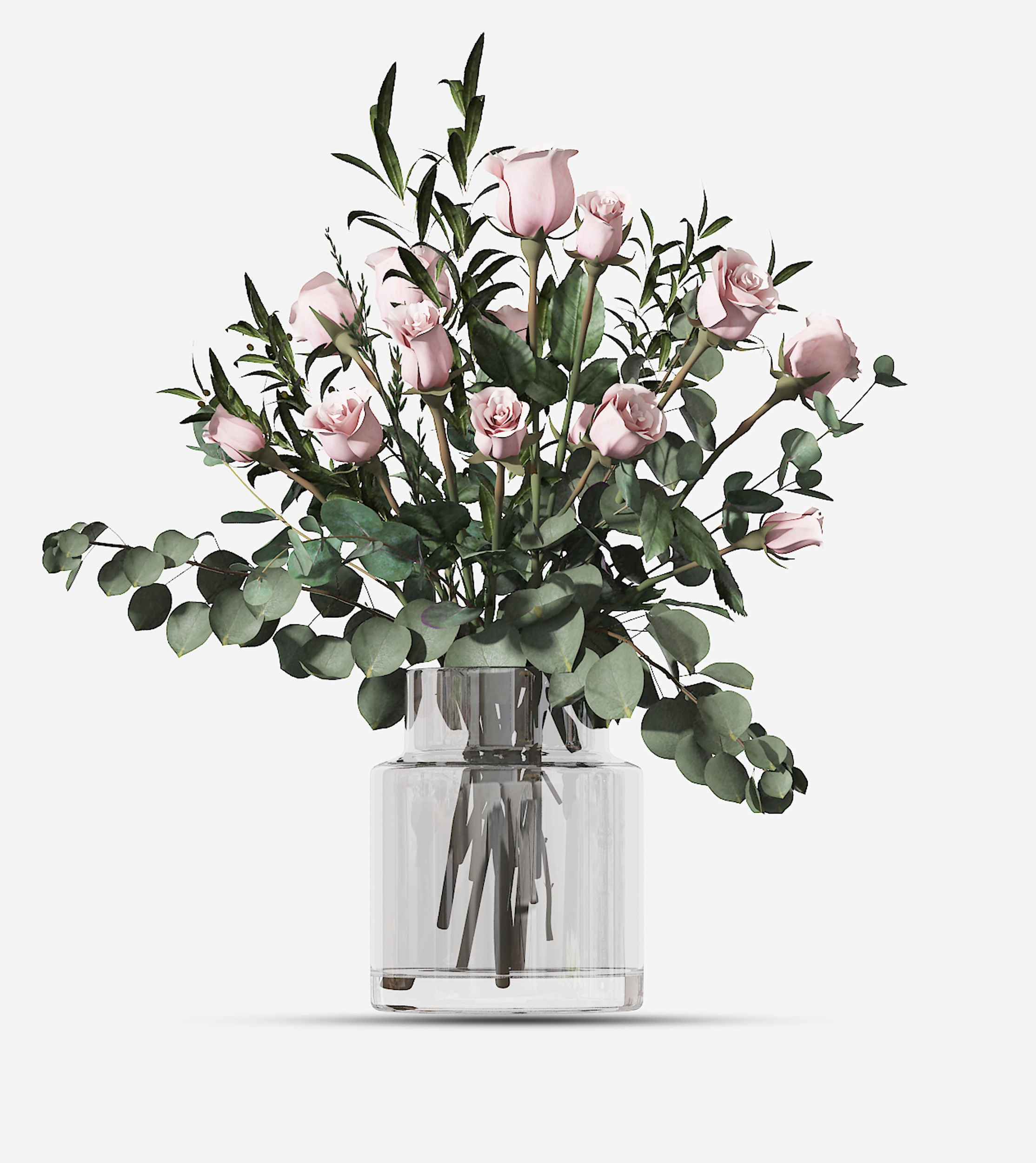 Flower vase Low-poly 3D model_1