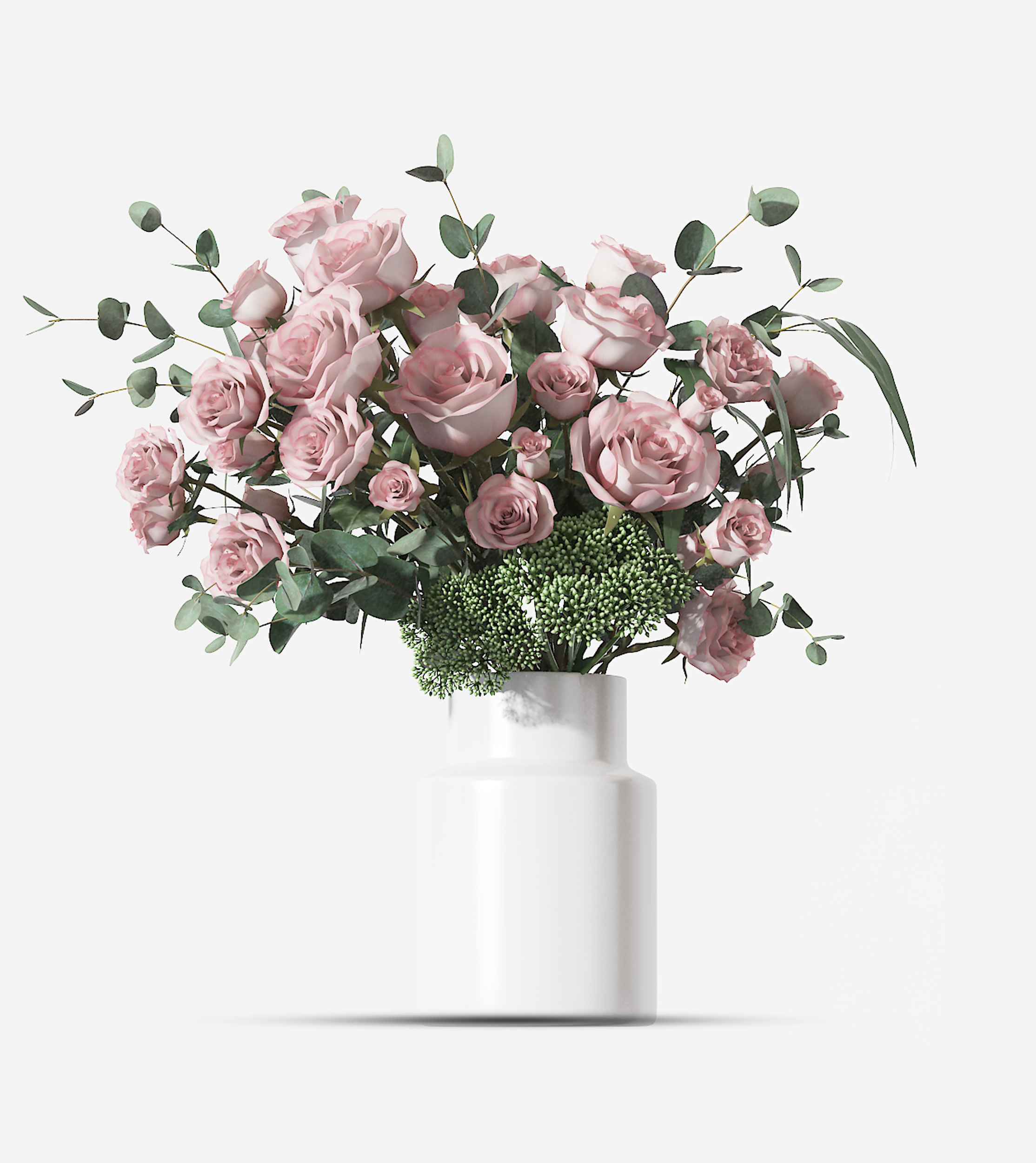 Flower vase Low-poly 3D model_3