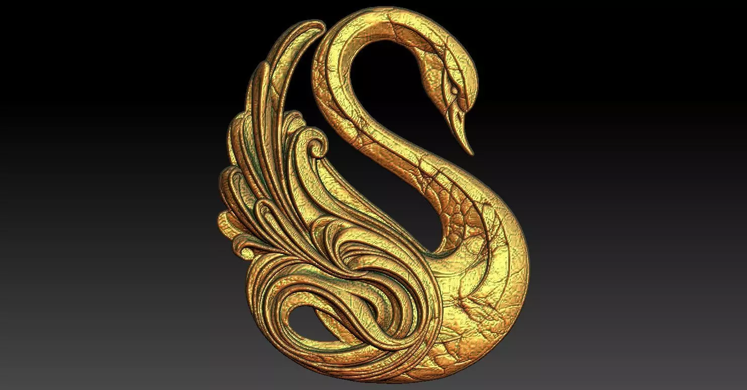 3 swan CNC Relief Model 3D print model