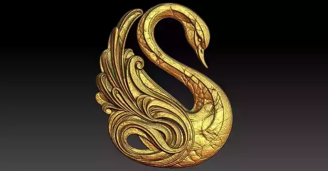 3 swan CNC Relief Model 3D print model