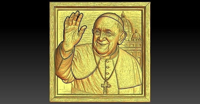 1Pope Francis CNC Relief Model 3D print model