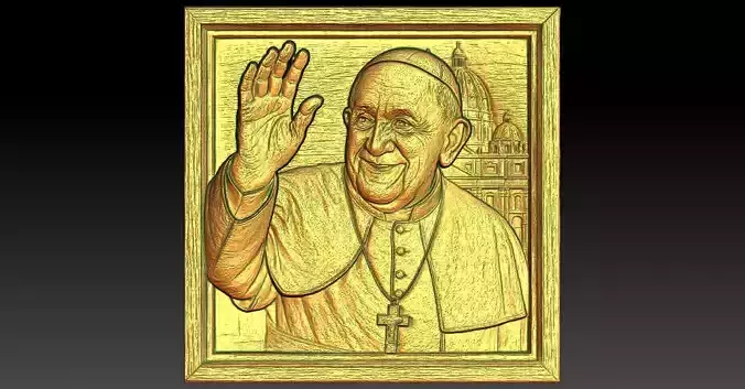1Pope Francis CNC Relief Model