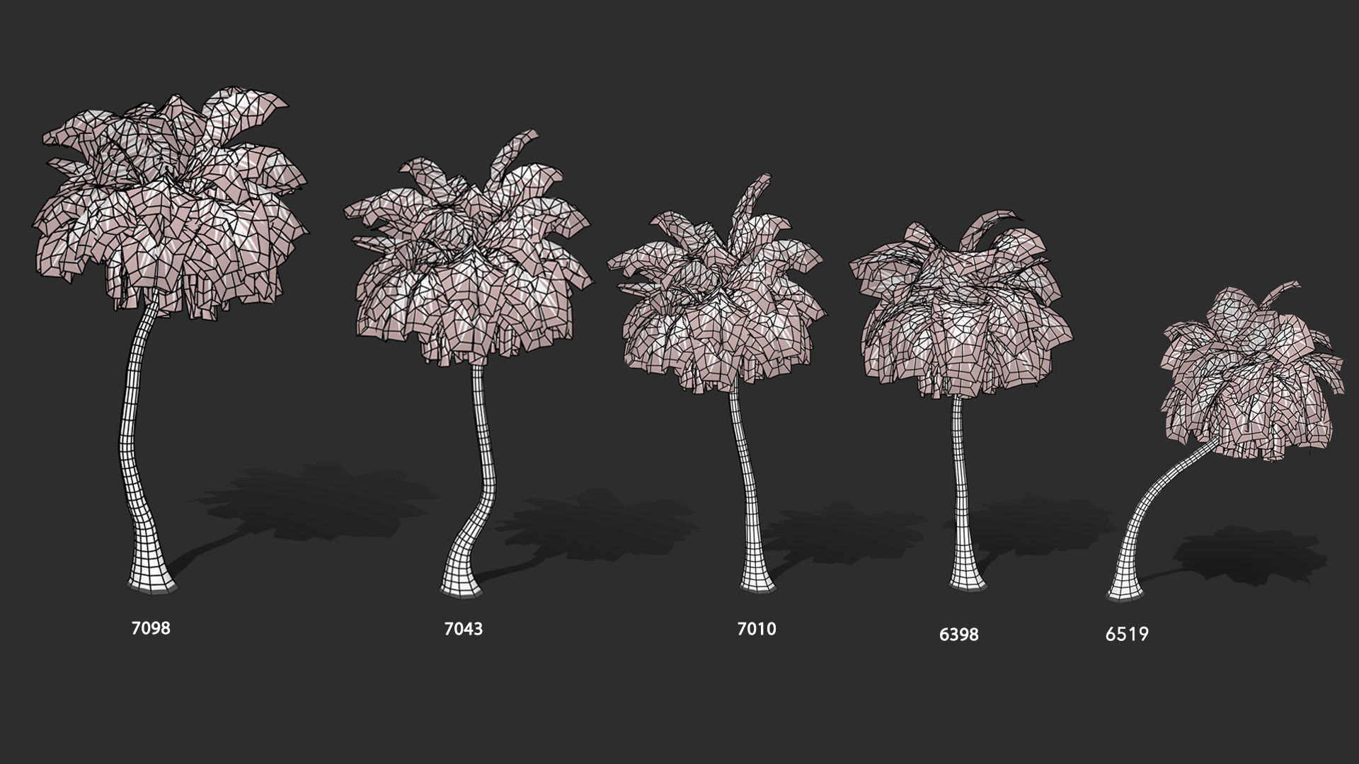 COCONUT TREE PACK - INCLUDE LOOP ANIMATION PACK Low-poly 3D model_2