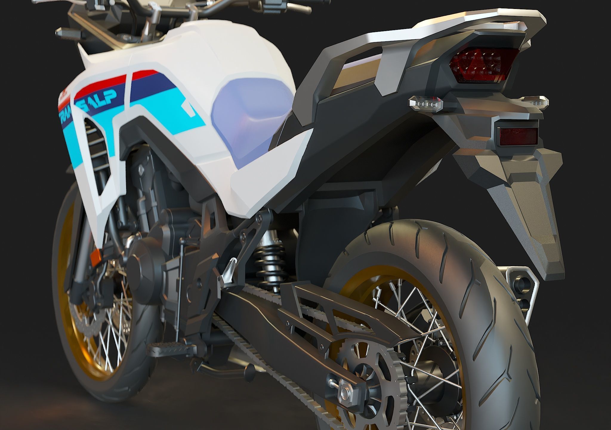 Base model Honda Transalp 750 2023 3D model_11