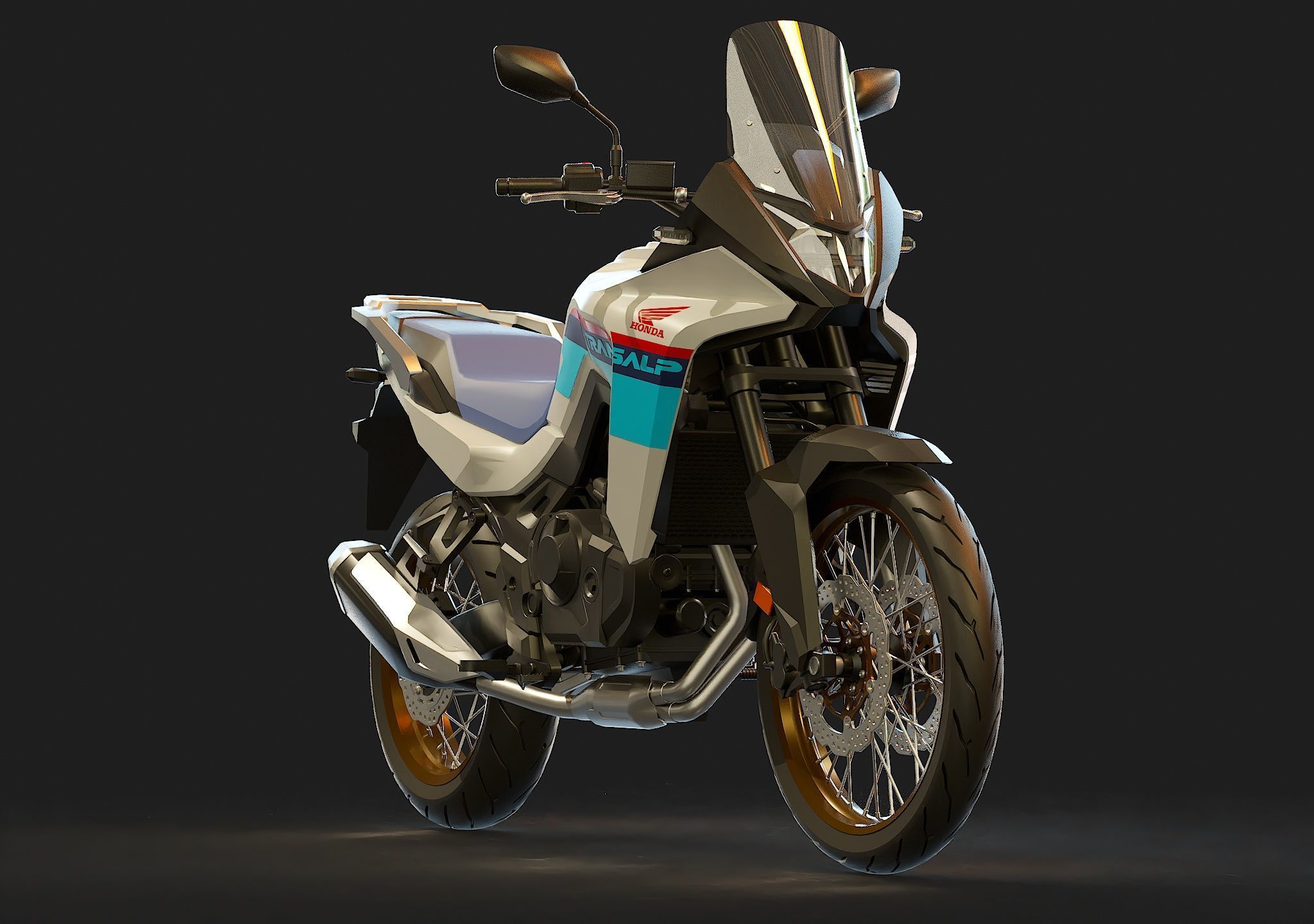 Base model Honda Transalp 750 2023 3D model_8
