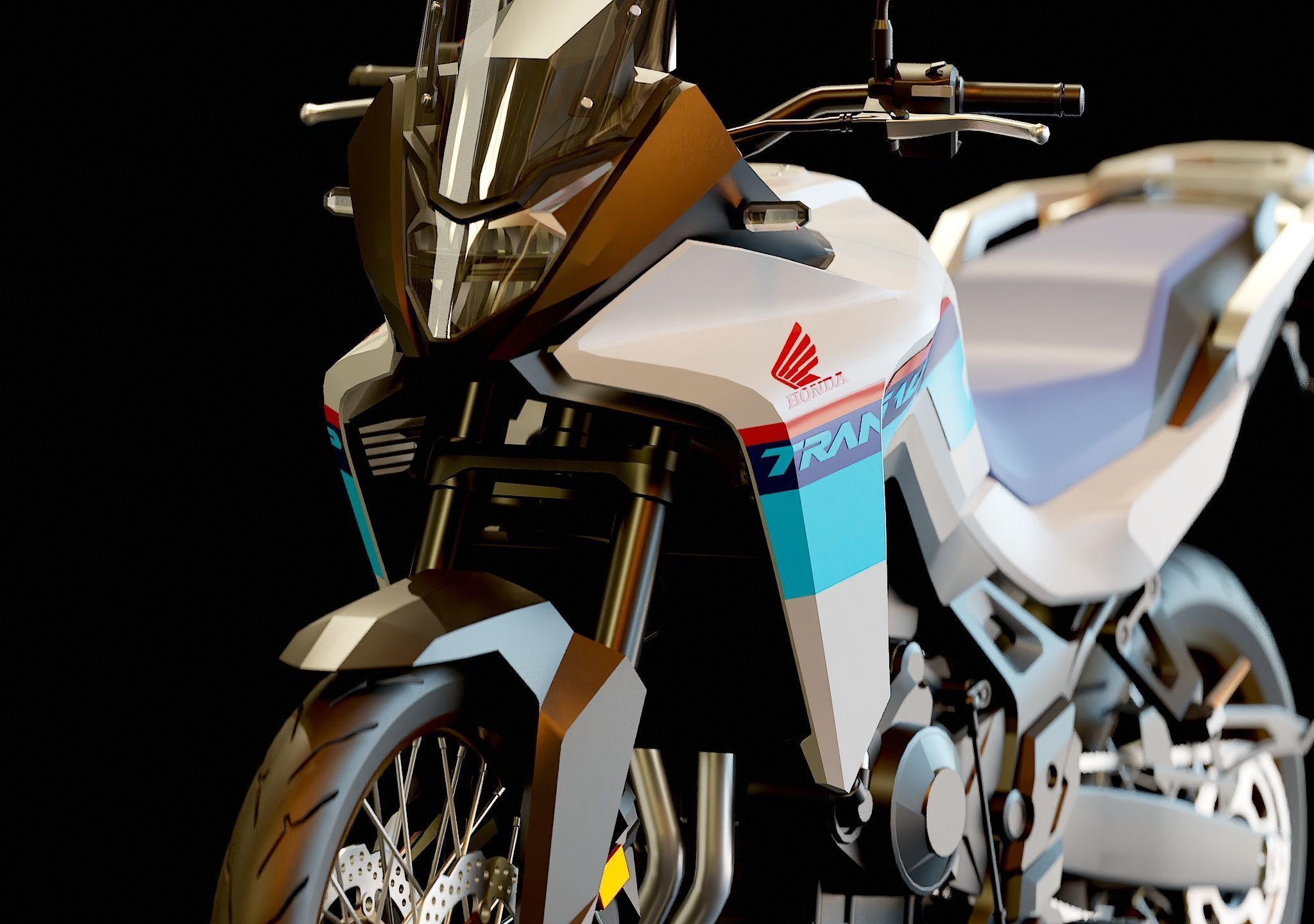Base model Honda Transalp 750 2023 3D model_10