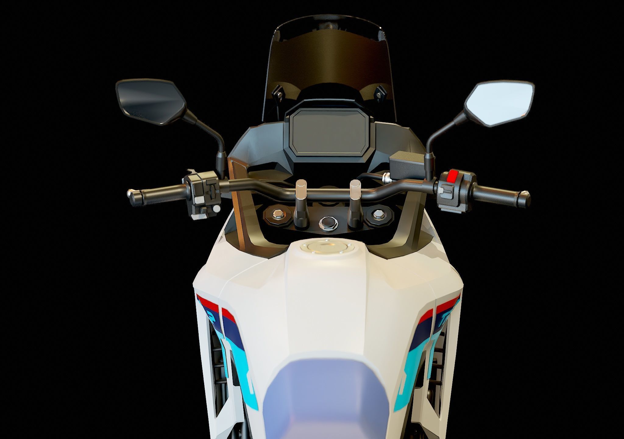 Base model Honda Transalp 750 2023 3D model_9