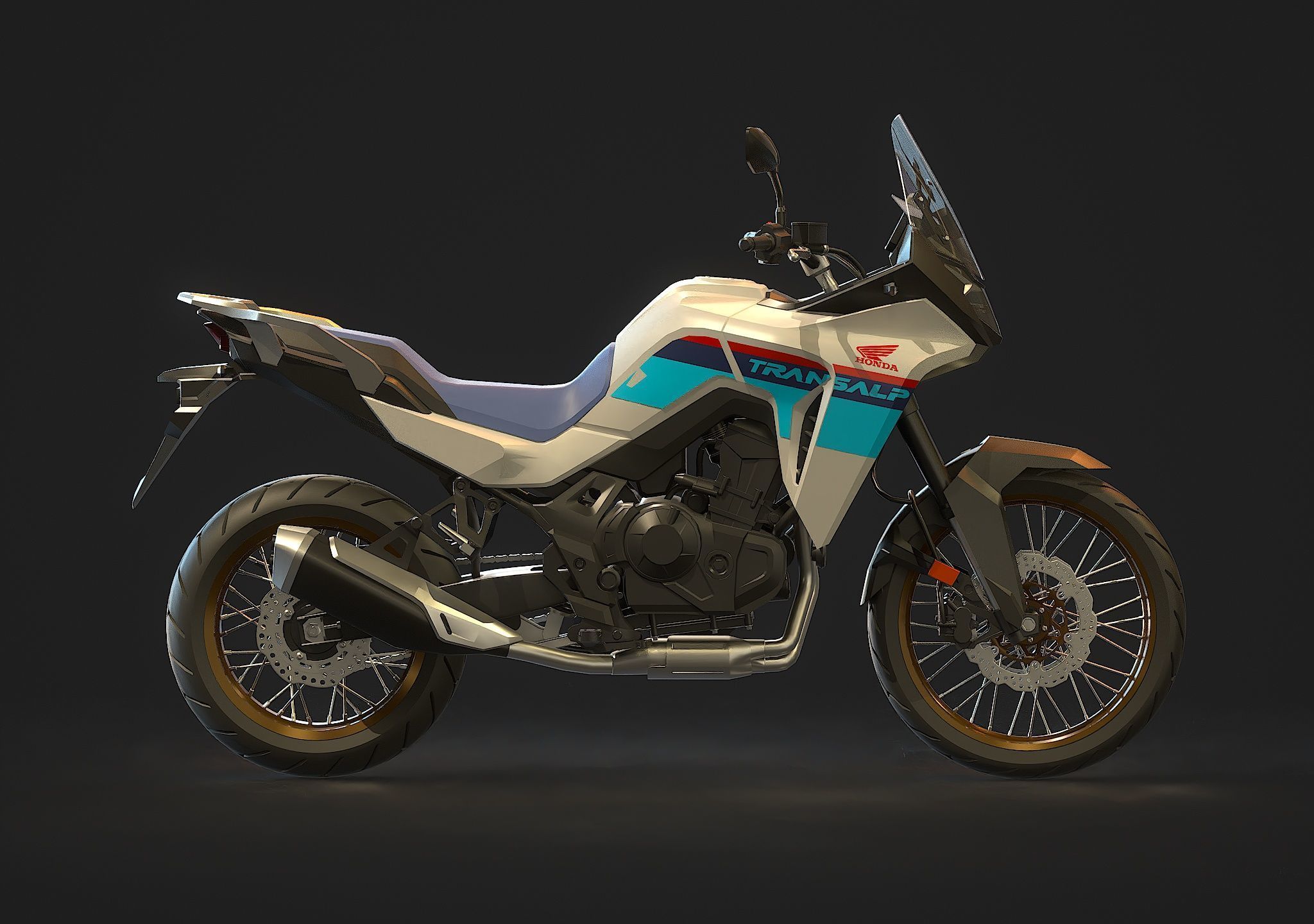 Base model Honda Transalp 750 2023 3D model_5