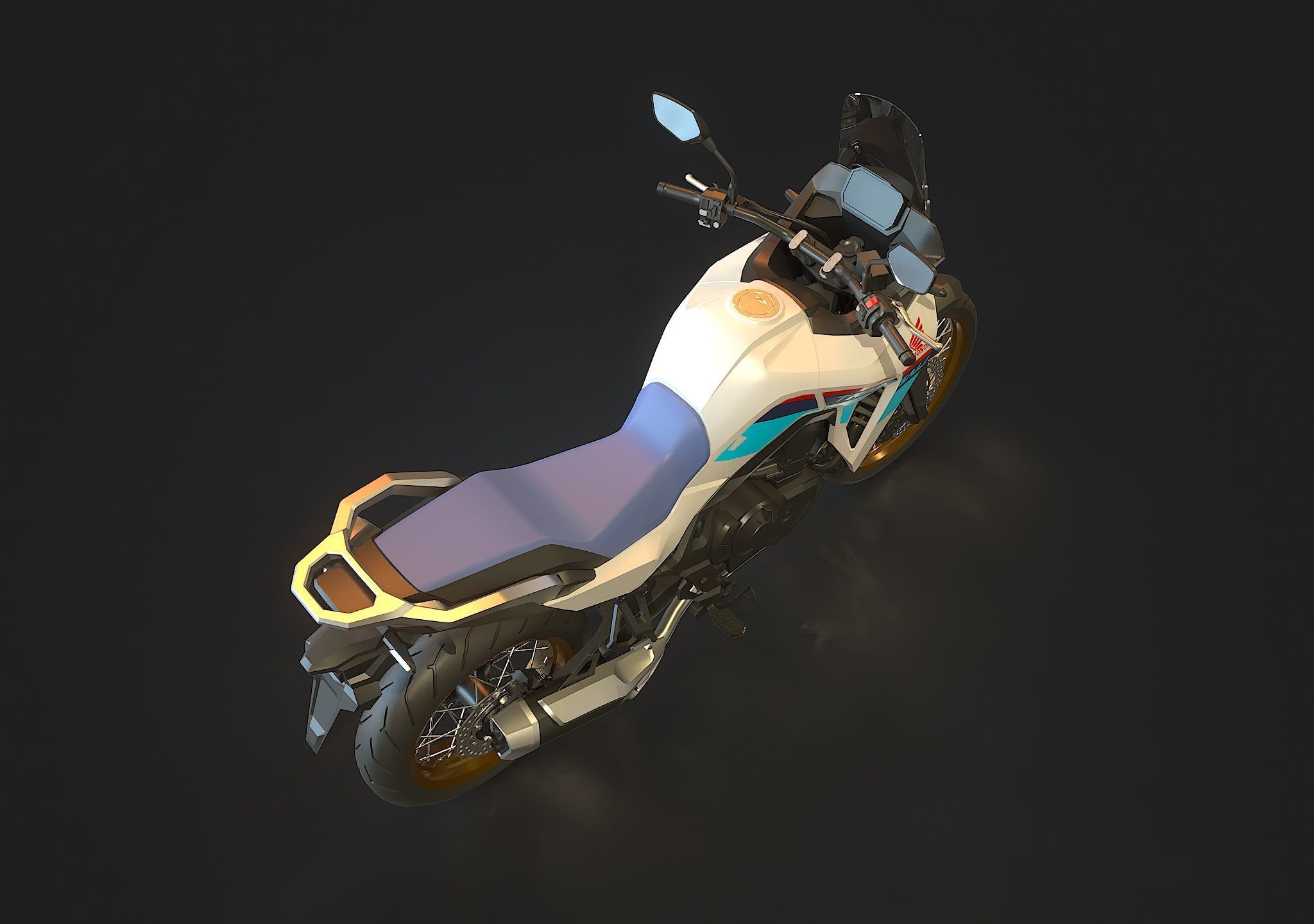 Base model Honda Transalp 750 2023 3D model_4