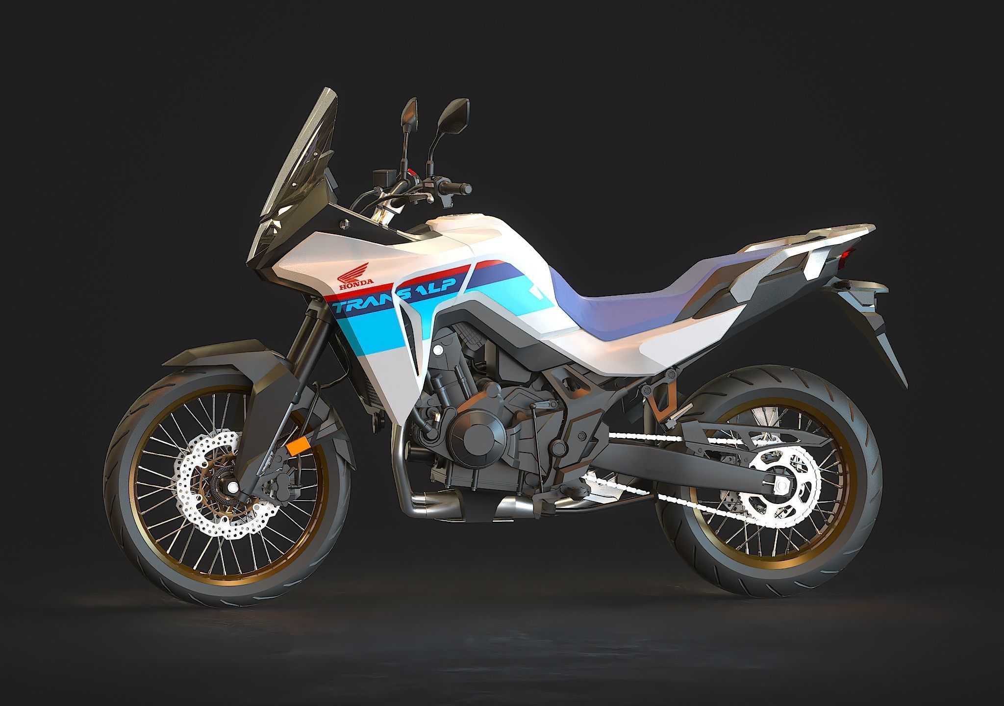 Base model Honda Transalp 750 2023 3D model_3