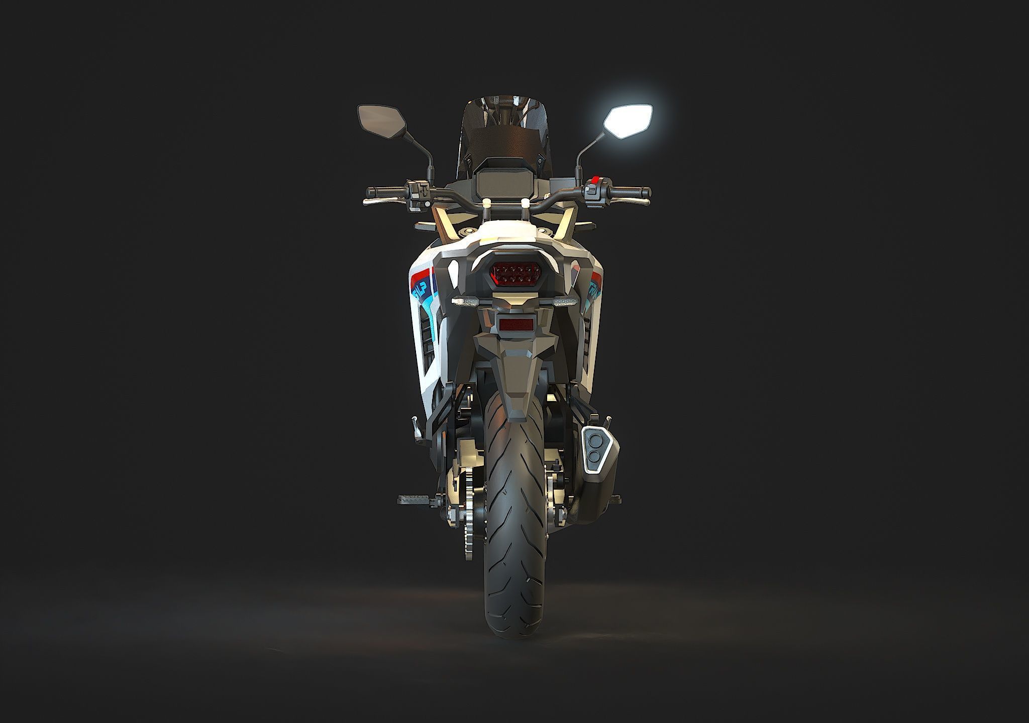 Base model Honda Transalp 750 2023 3D model_7