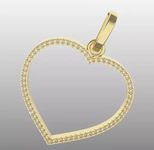 DIAMOND HEART SHAPED PENDANT FOR PRINTING AND CASTING 3D print model