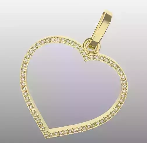 DIAMOND HEART SHAPED PENDANT FOR PRINTING AND CASTING