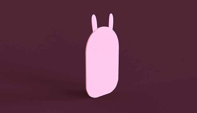 Cartoon Bunny Frame Low-poly 3D model 3