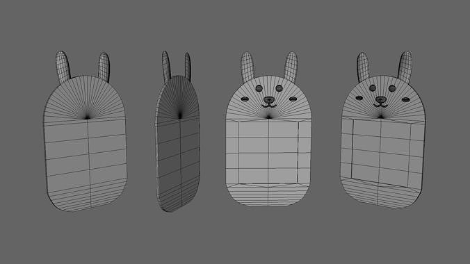 Cartoon Bunny Frame Low-poly 3D model 5