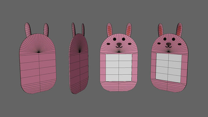 Cartoon Bunny Frame Low-poly 3D model 6