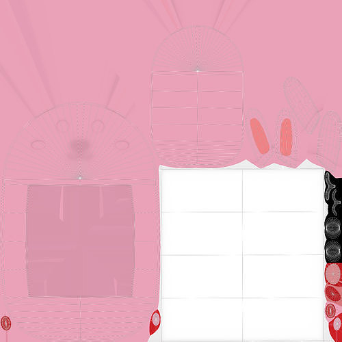 Cartoon Bunny Frame Low-poly 3D model 7