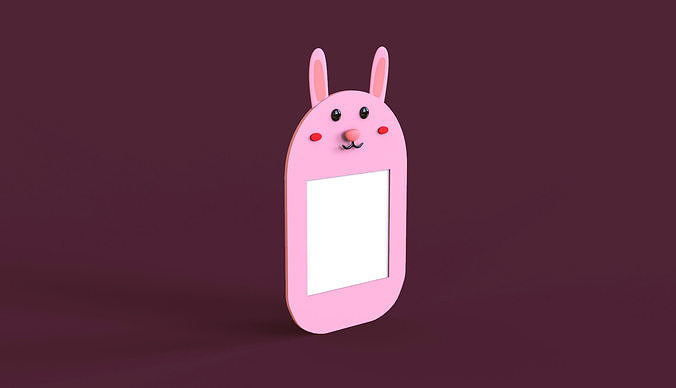 Cartoon Bunny Frame Low-poly 3D model 2