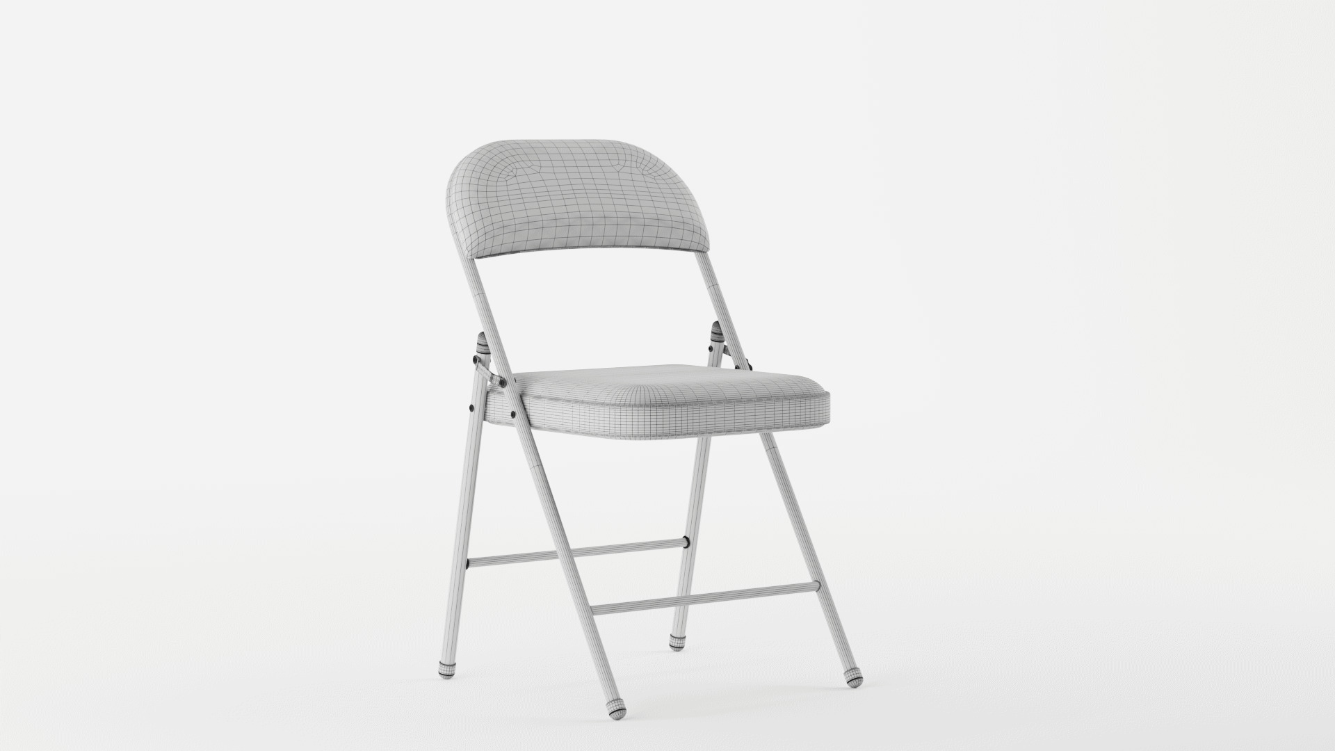 Padded Folding Chair 3D model_11