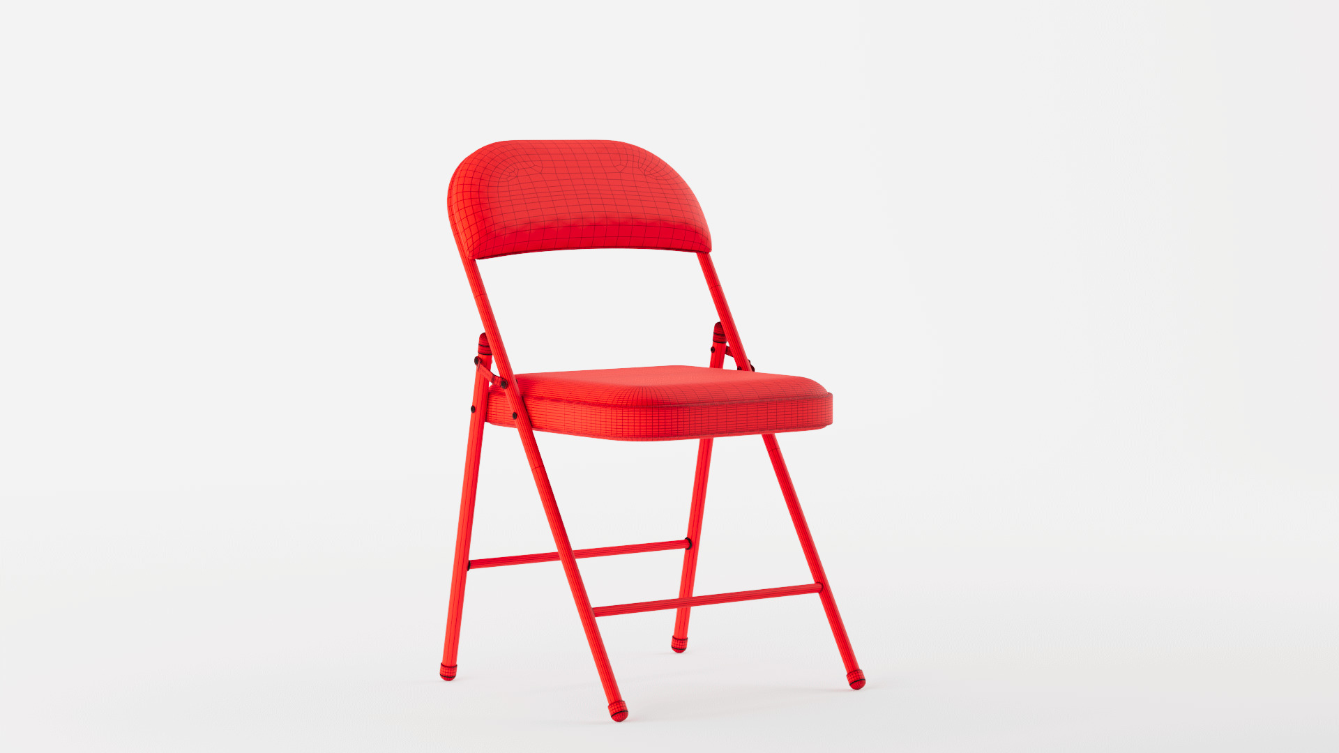 Padded Folding Chair 3D model_12