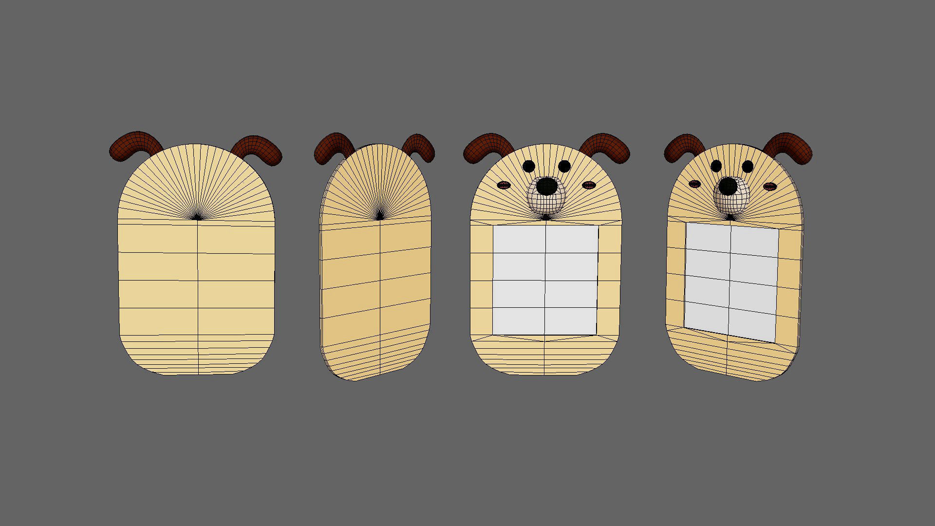 Cartoon Dog Frame Low-poly 3D model_6