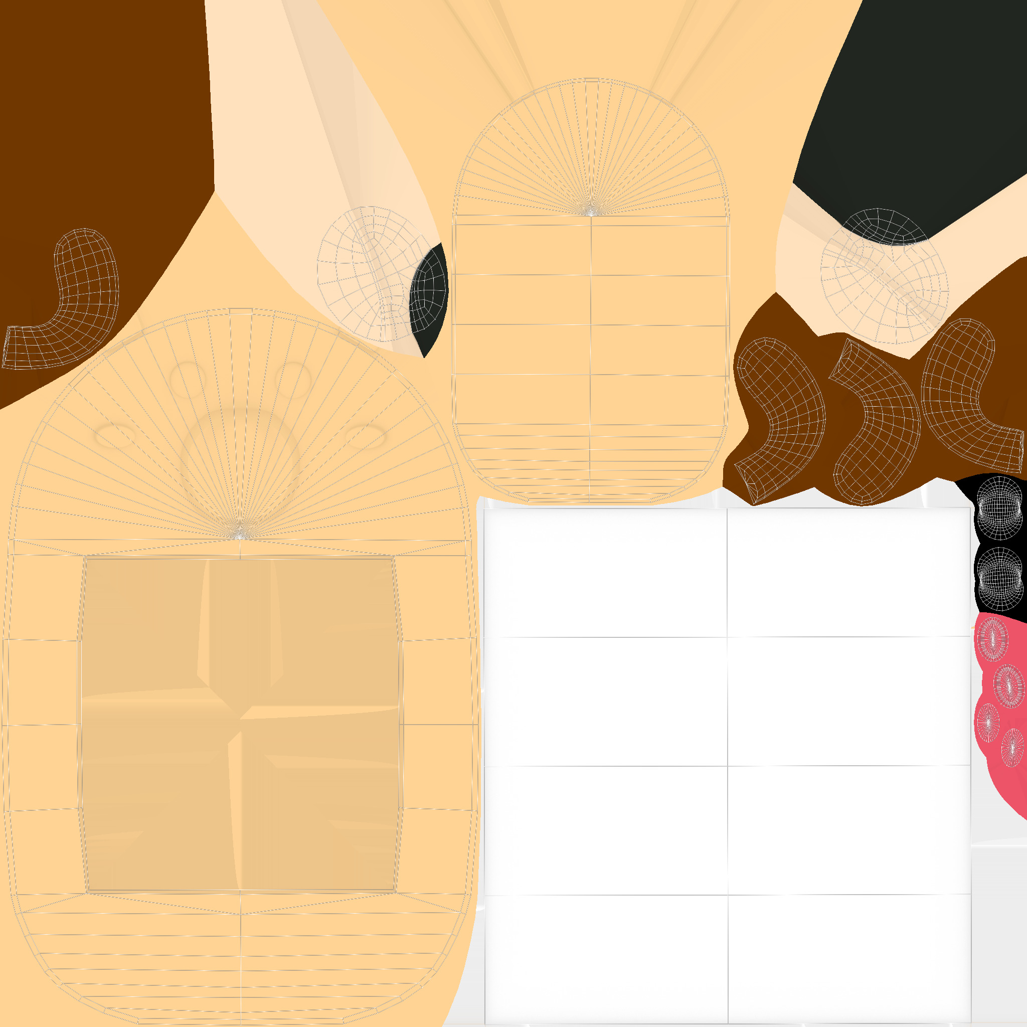 Cartoon Dog Frame Low-poly 3D model_7