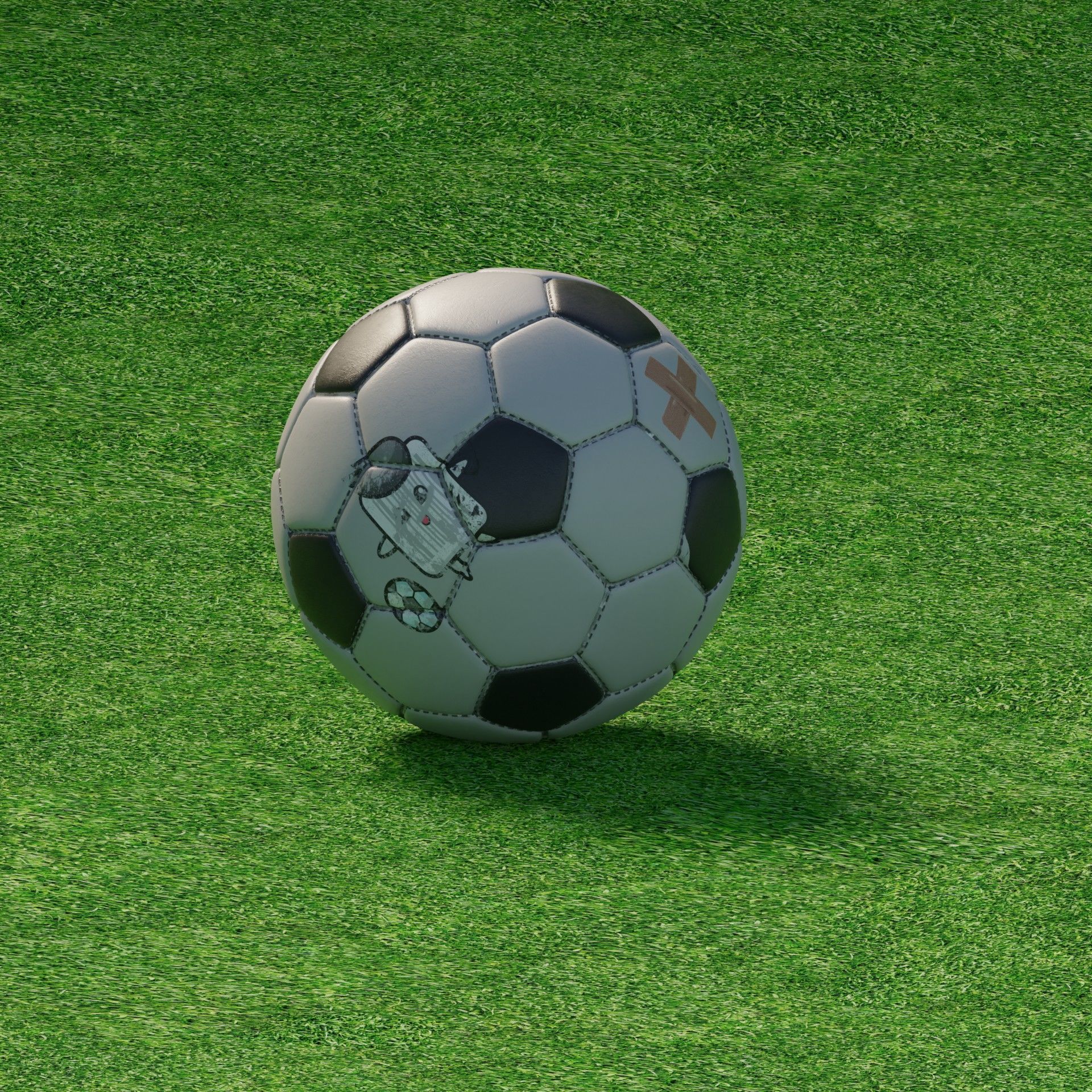 Realistic High Poly Soccer Ball 3D Model with PBR Textures Free 3D model_11