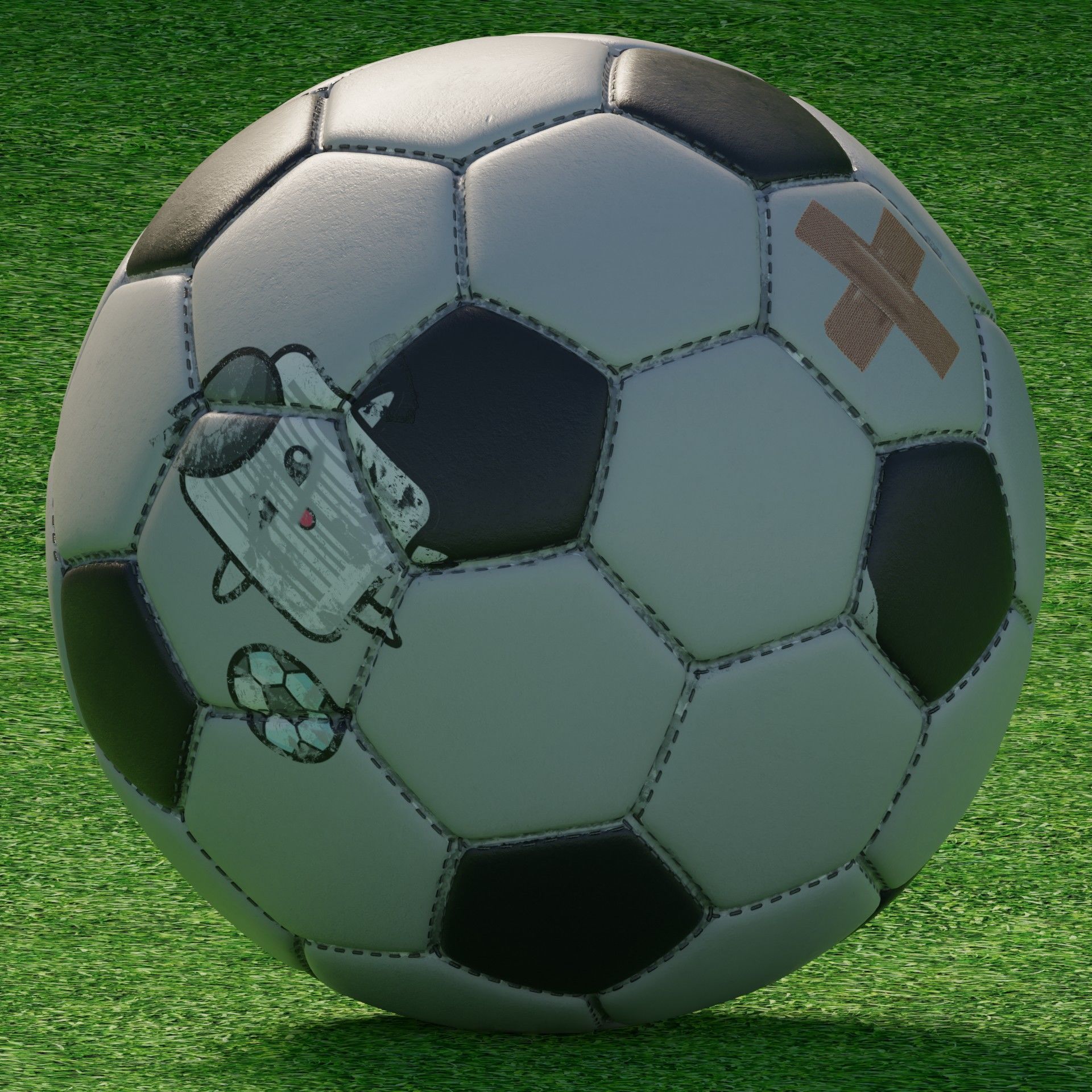 Realistic High Poly Soccer Ball 3D Model with PBR Textures Free 3D model_9
