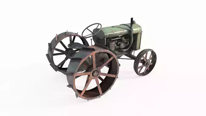 Old style agricultural tractor