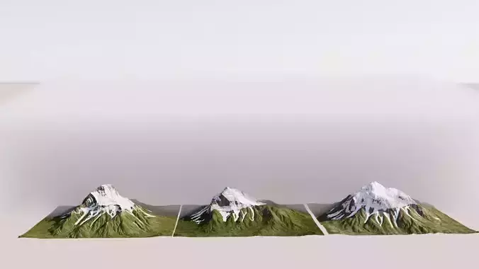 Ultra High Detail 3D Mountain Pack with 8K Textures and LODs 3D model