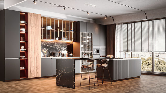 Modern Kitchen 3D model