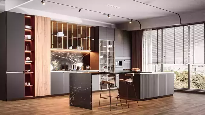 Modern Kitchen 3D model