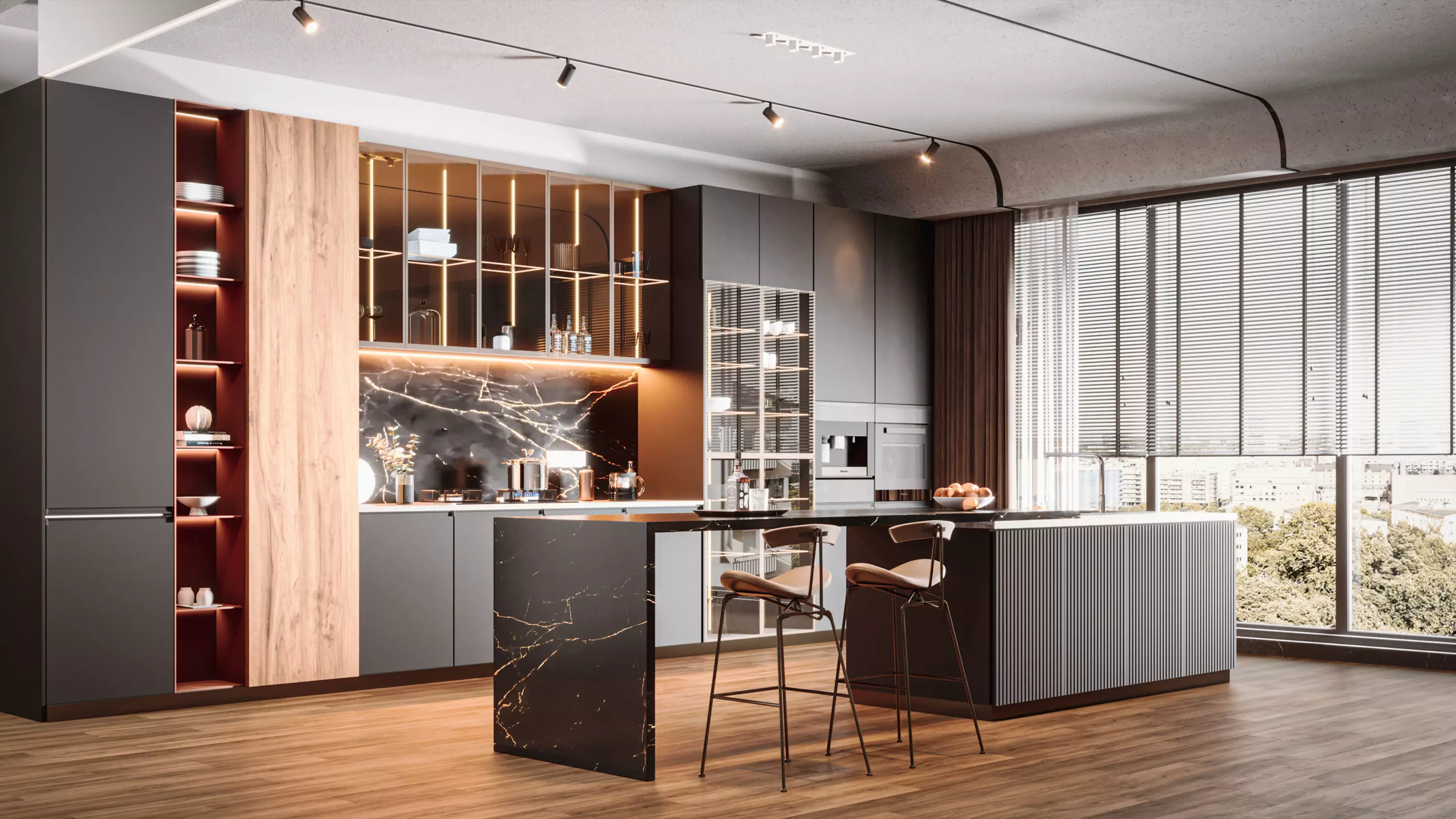 Modern Kitchen 3D model_0