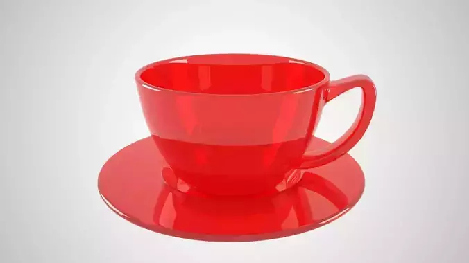 Glass Coffee Cup Rich Red Color