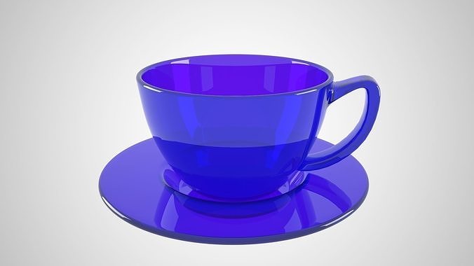 Glass Coffee Cup Purpal Color 3D model