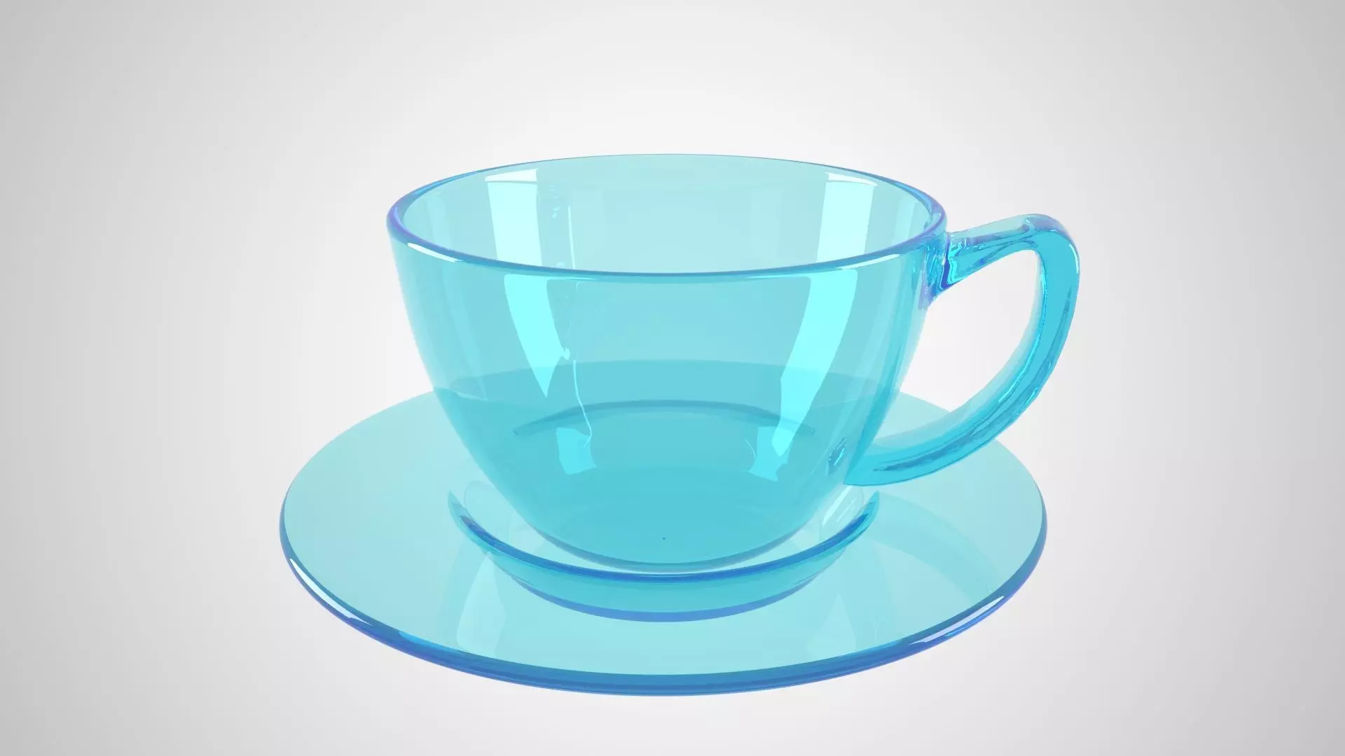 Glass Coffee Cup Light Cyan Color 3D model