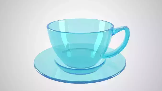 Glass Coffee Cup Light Cyan Color